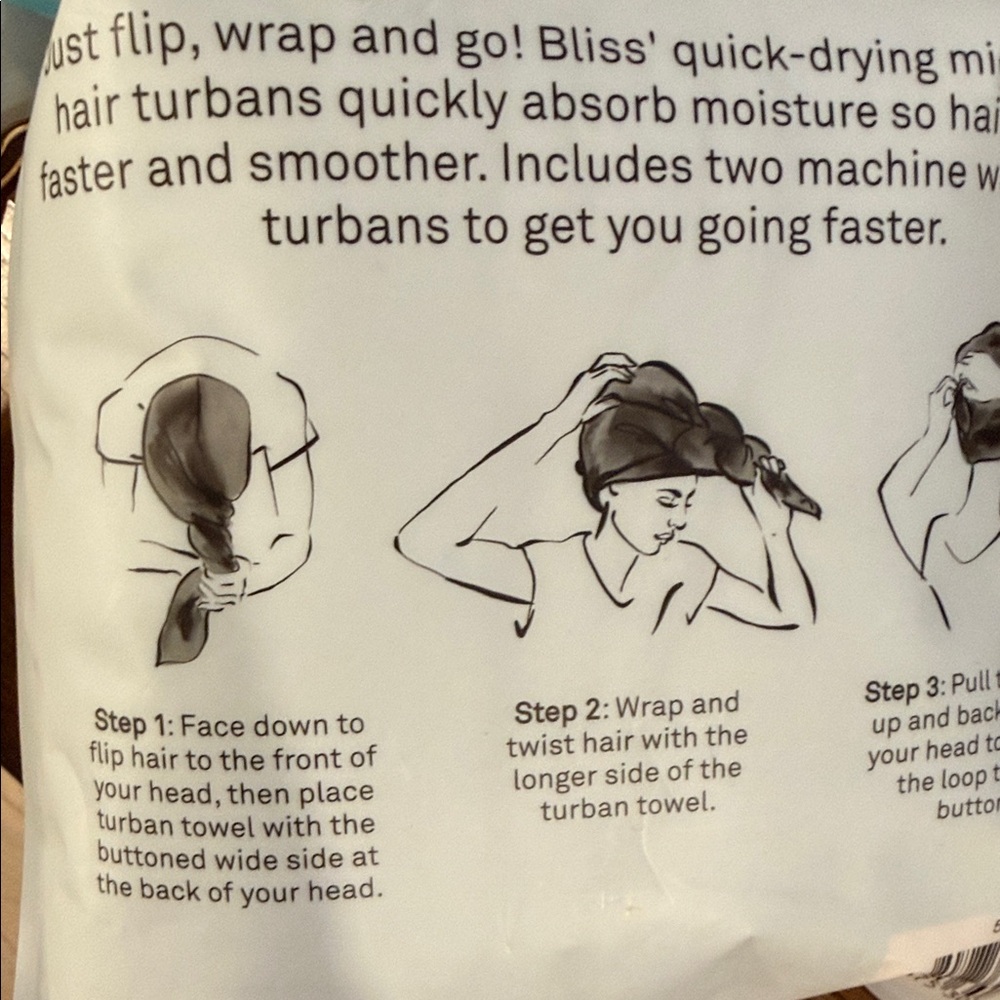 Bliss Microfiber Hair Turban Duo in Cream - Picture 3 of 9